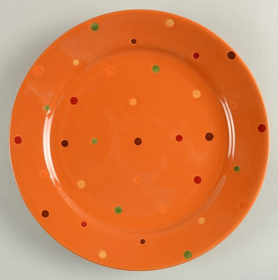 Polka Dot Spice Dinner Plate by Temp-Tations-1