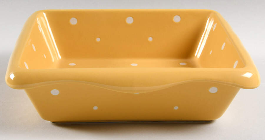 Polka Dot Yellow 10" Square Baker by Temp-Tations-1