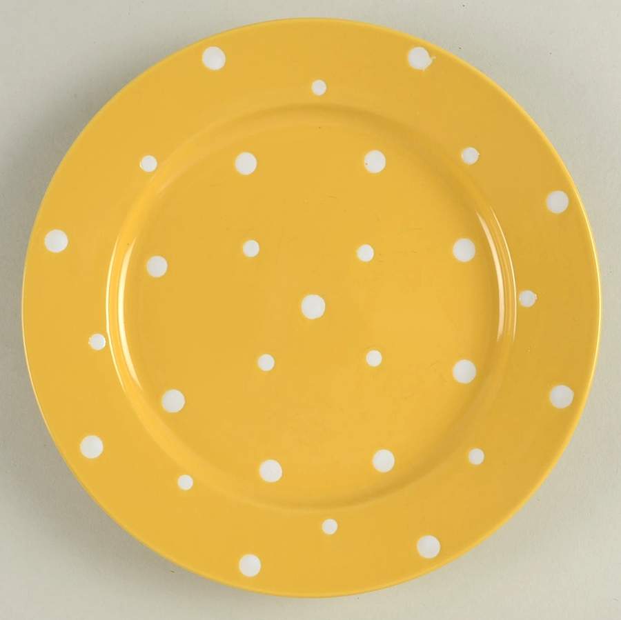 Polka Dot Yellow Salad Plate by Temp-Tations-1