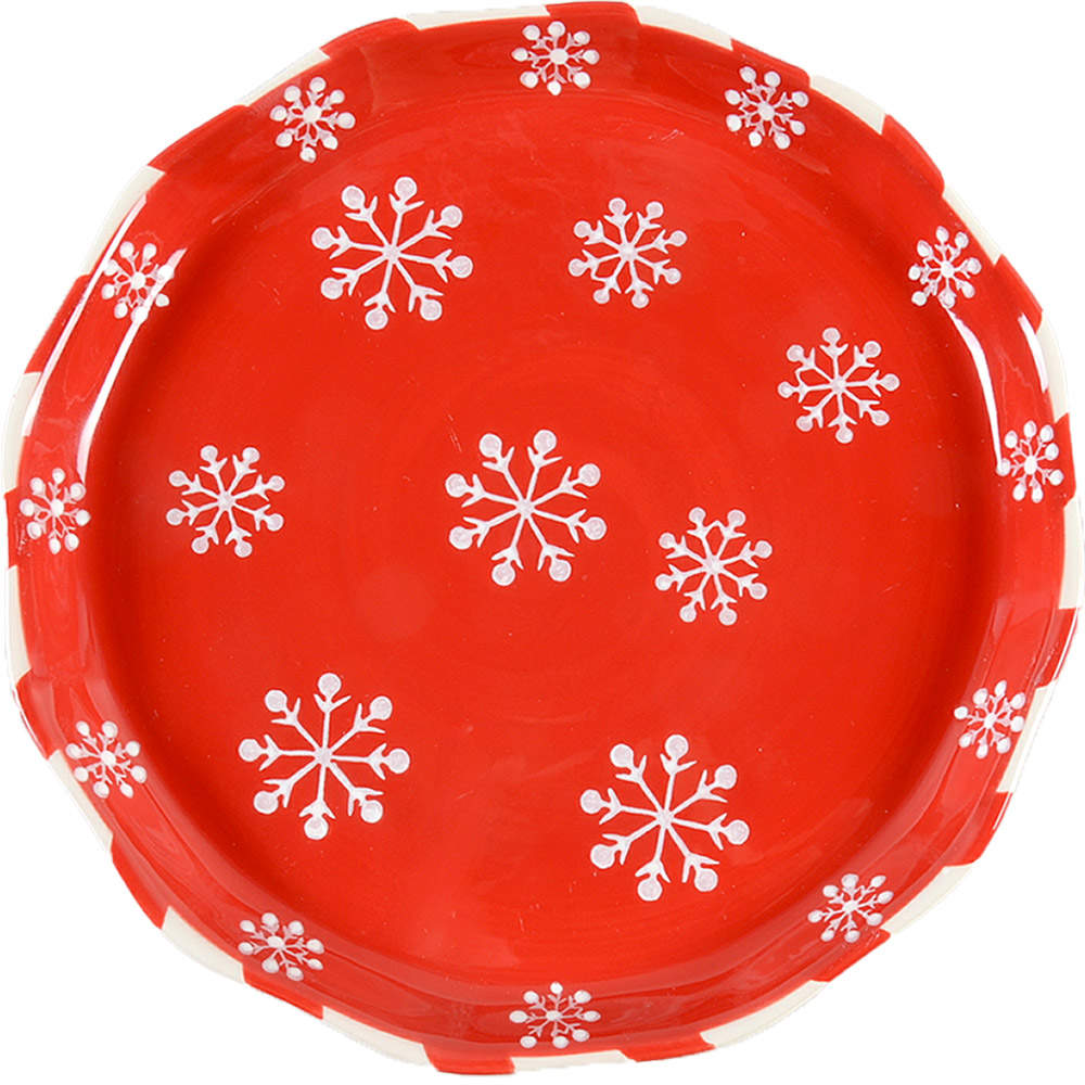 Snowflake Dessert/Pie Plate by Temp-Tations-1