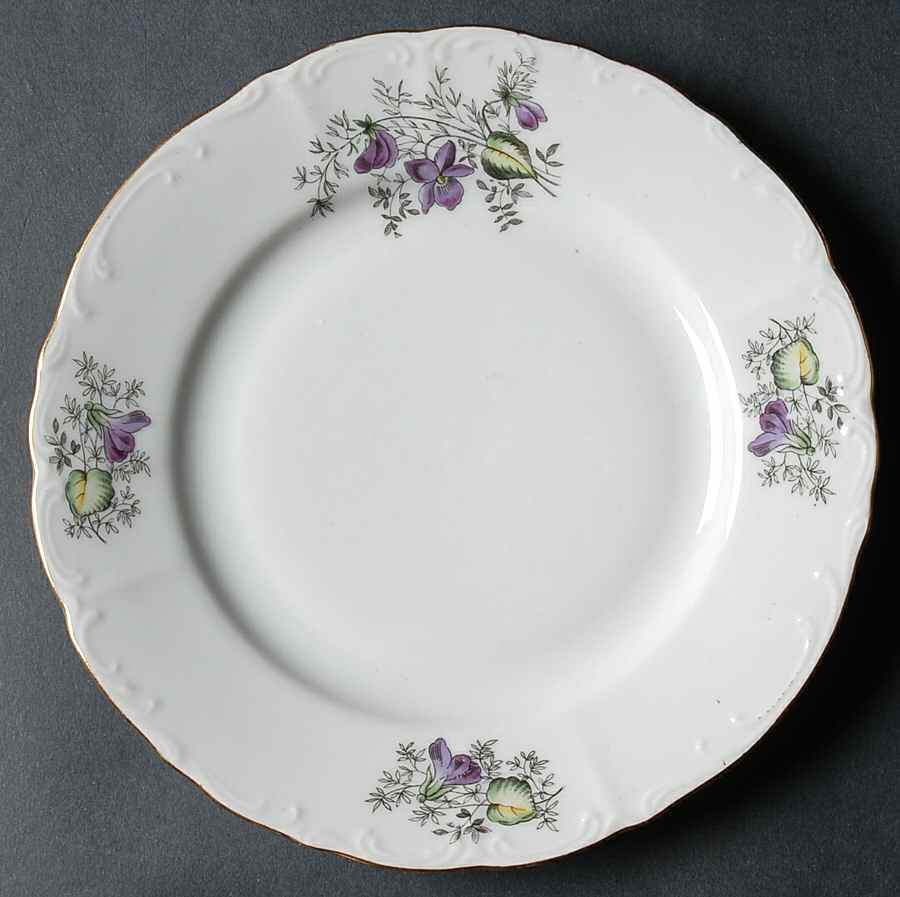 Spring Violet (Scroll&Panel Edge) Bread & Butter Plate by Toscport-1
