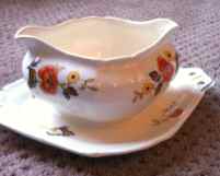 D417 Gravy Boat with Attached Underplate by Taylor, Smith & Taylor (Ts&T)-1