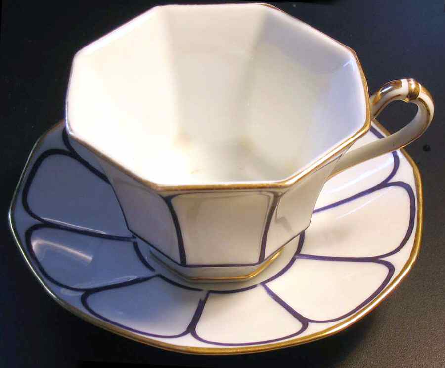 TIR698 Footed Cup & Saucer Set by Tirschenreuth-1