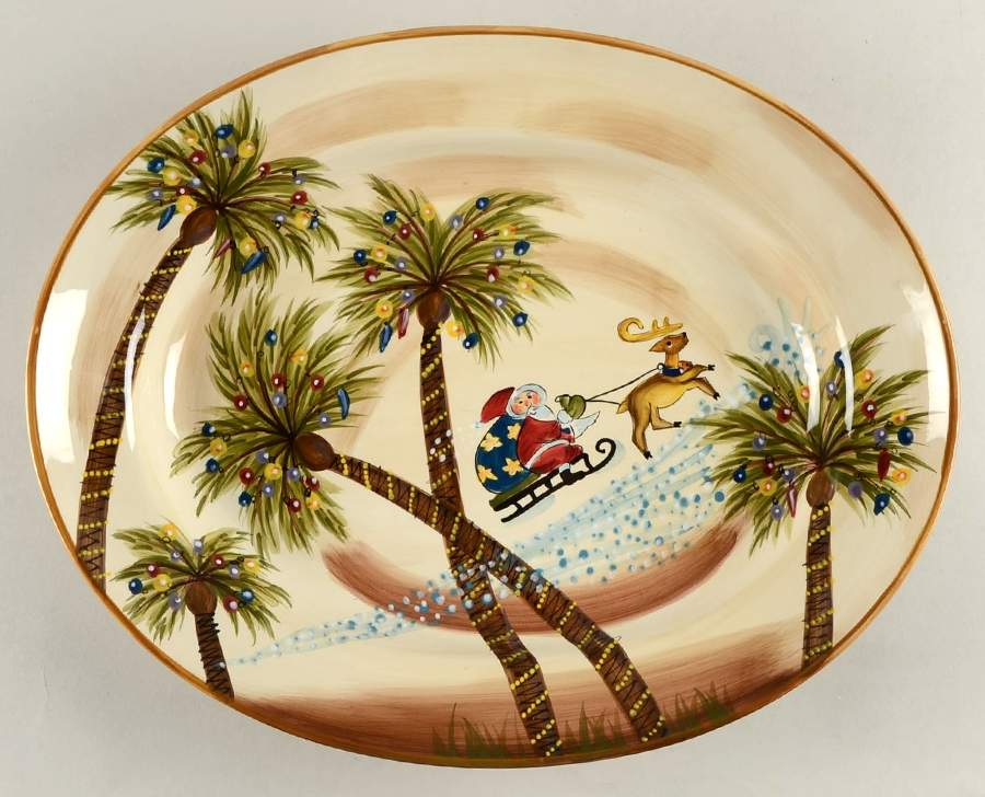 Kona Christmas 18" Oval Serving Platter by Tabletops Unlimited-1