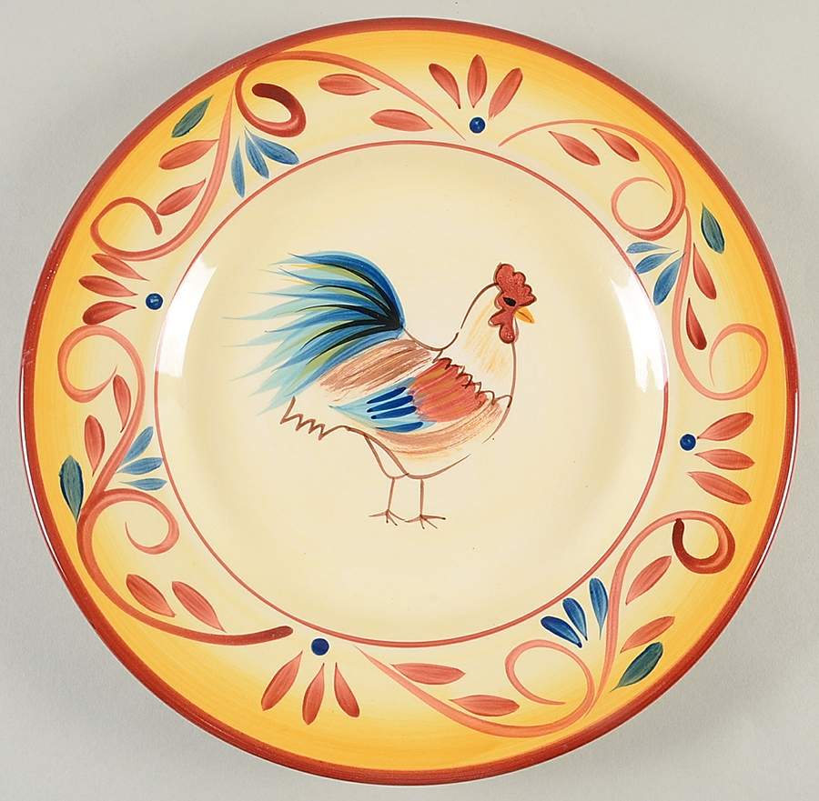 Country Rooster Dinner Plate by Tabletops Unlimited-1