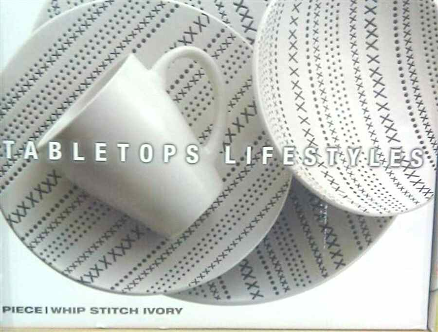 White Stitch Dinner Plate by Tabletops Unlimited-1