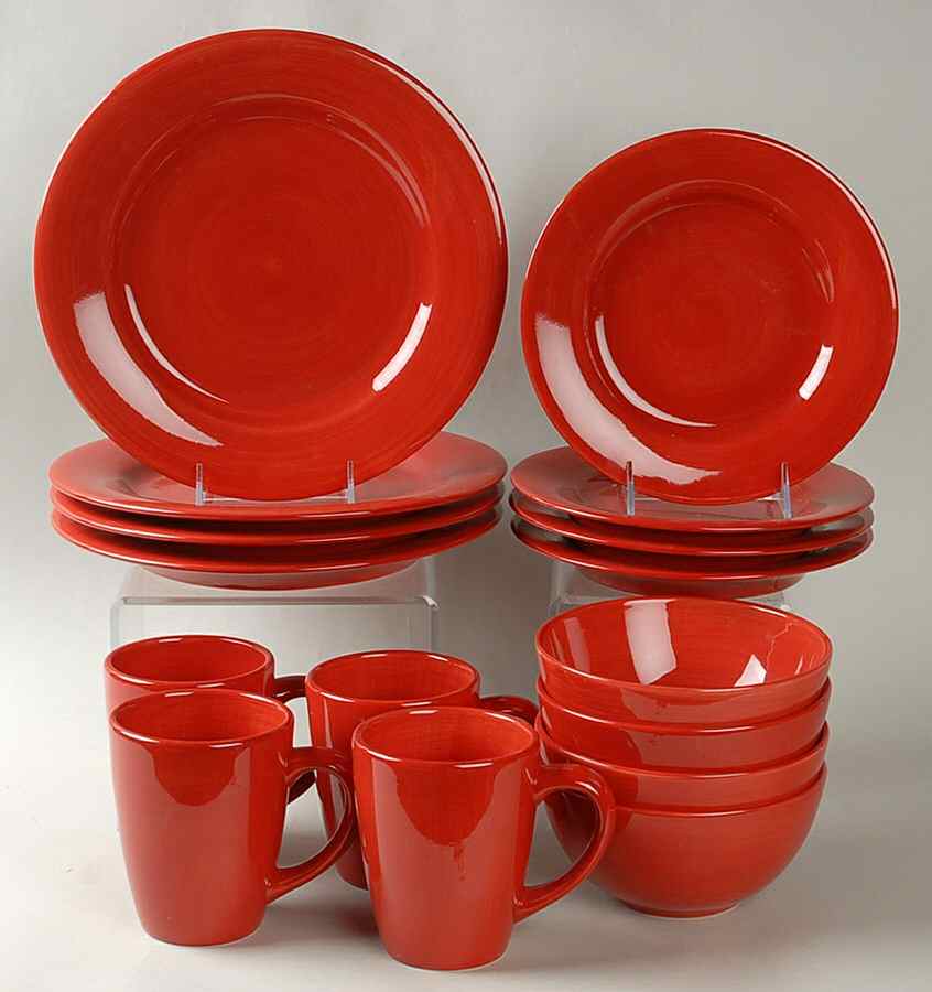 Avellino Cherry Red 16 Piece Set by Tabletops Unlimited-1