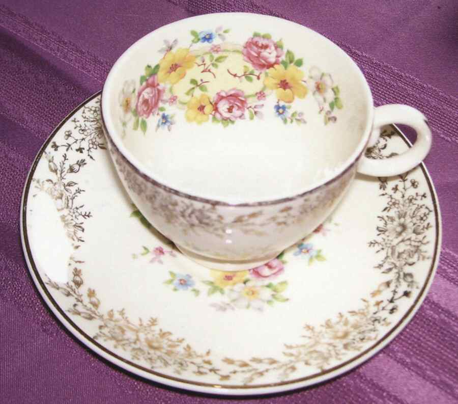 TST993 Footed Cup & Saucer Set by Taylor, Smith & Taylor (Ts&T)-1