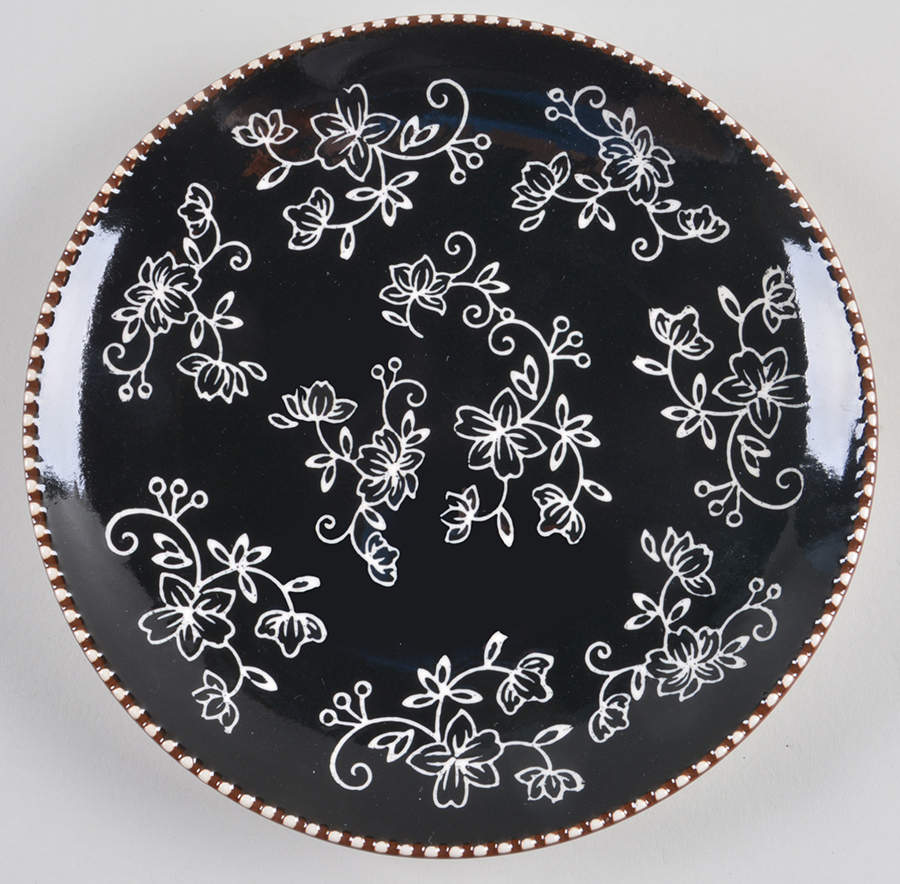 Floral Lace Black Deep Salad Plate by Temp-Tations-1