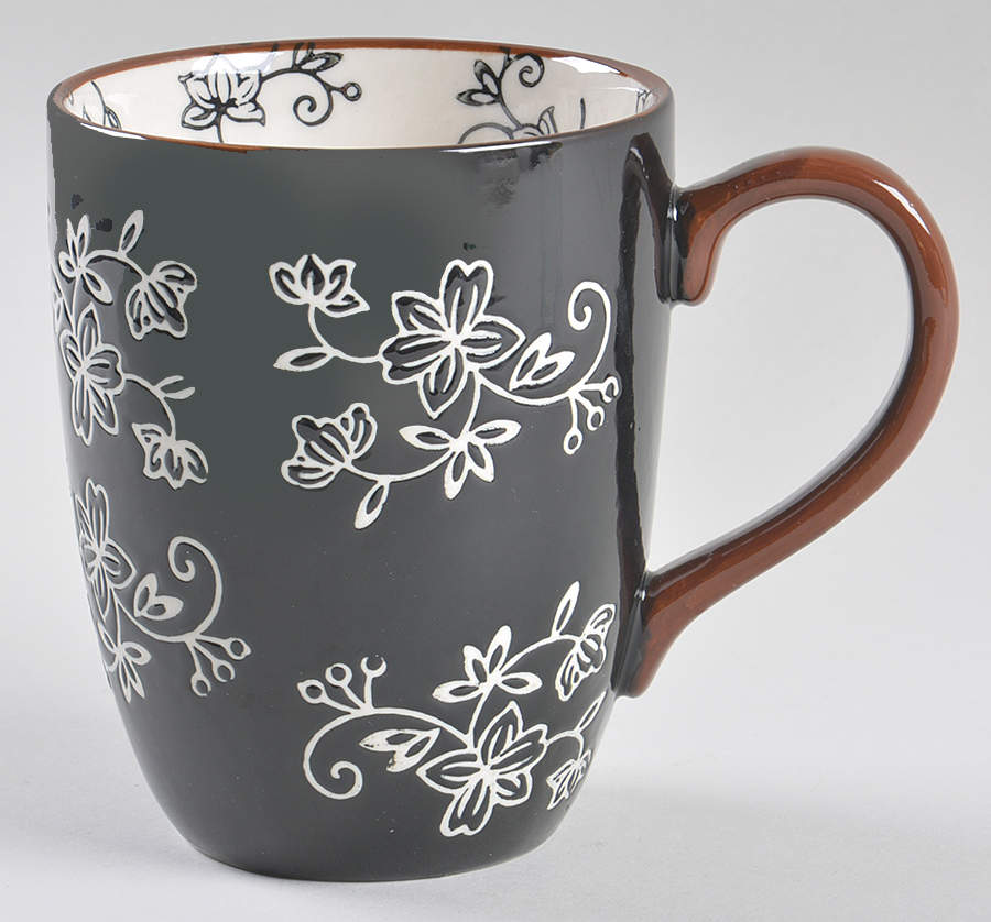 Floral Lace Black Mug by Temp-Tations-1
