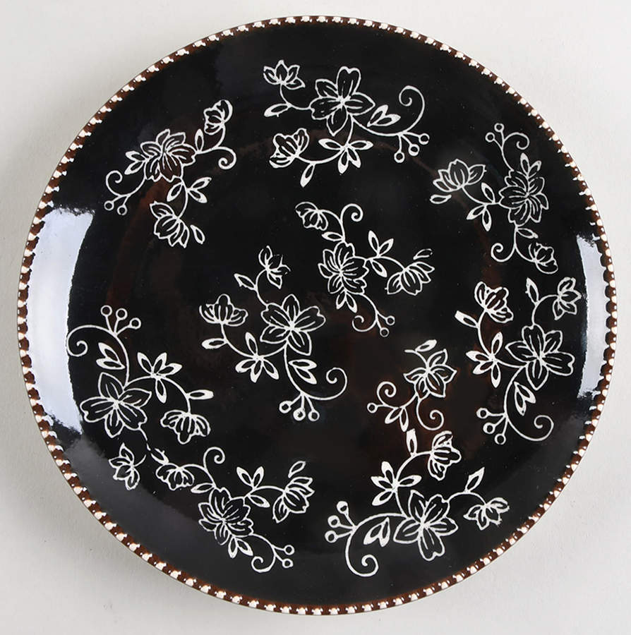 Floral Lace Black Salad Plate by Temp-Tations-1