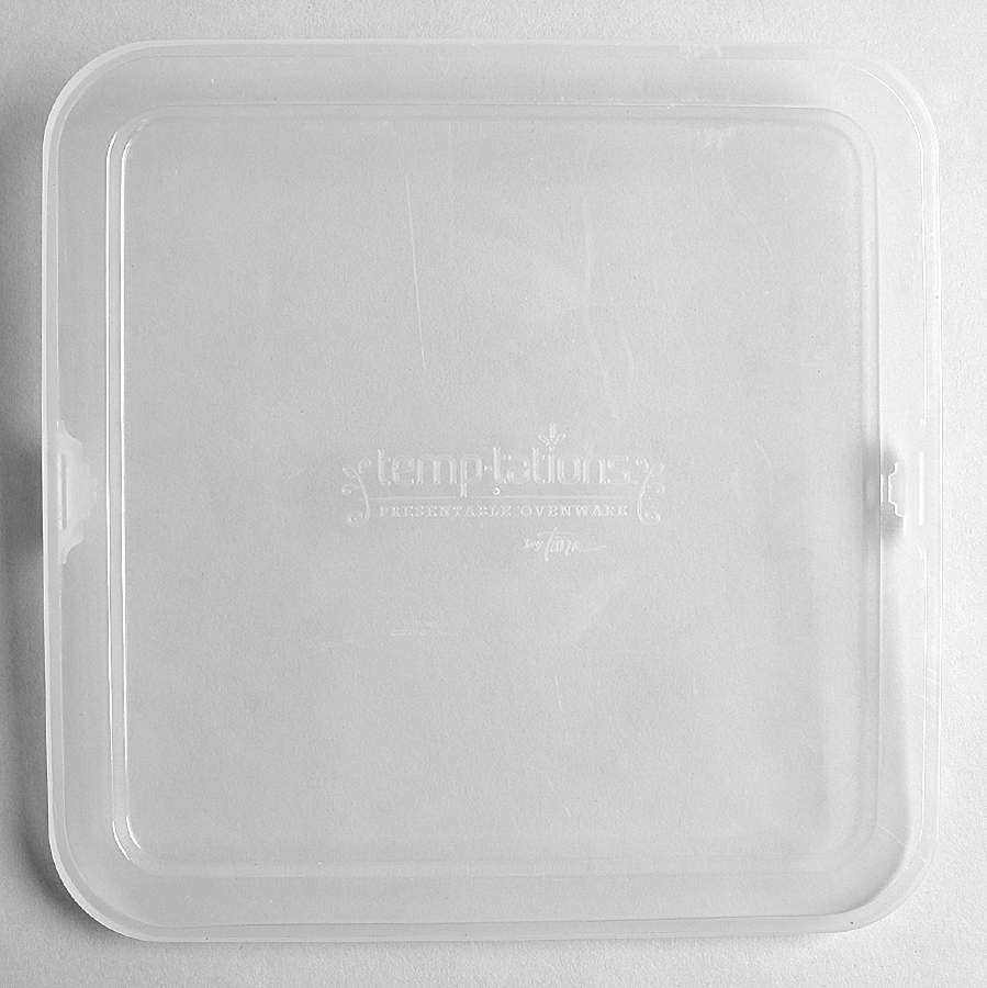Floral Lace Black Plastic Lid for 8" Square Baker by Temp-Tations-1