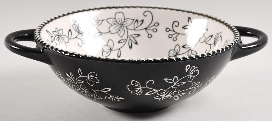 Floral Lace Black Individual Handled Wok Bowl by Temp-Tations-1