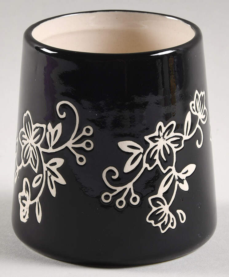 Floral Lace Black Sugar Bowl No Lid (Centertaining Lazy Susan Set) by Temp-Tations-1