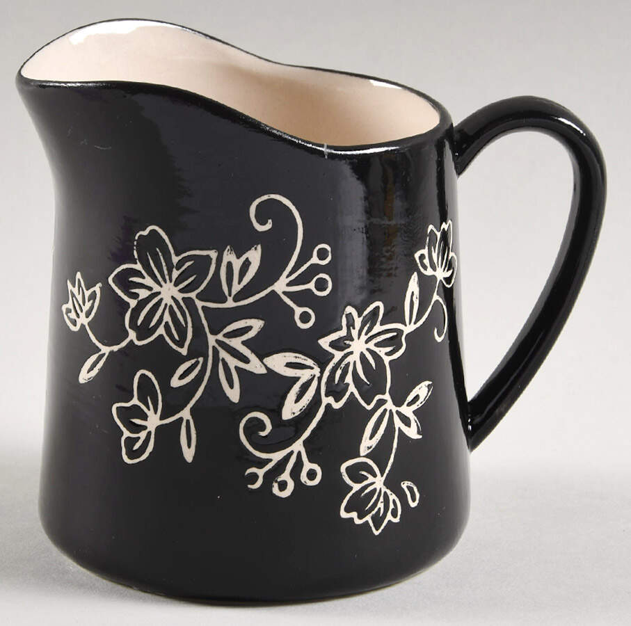 Floral Lace Black Creamer (Centertaining Lazy Susan Set) by Temp-Tations-1
