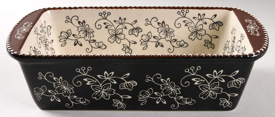 Floral Lace Black 11" Rectangular Baker by Temp-Tations-1