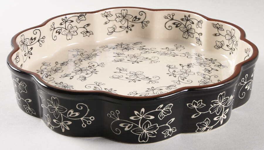 Floral Lace Black 10" Quiche by Temp-Tations-1