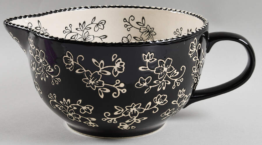 Floral Lace Black Batter Bowl by Temp-Tations-1