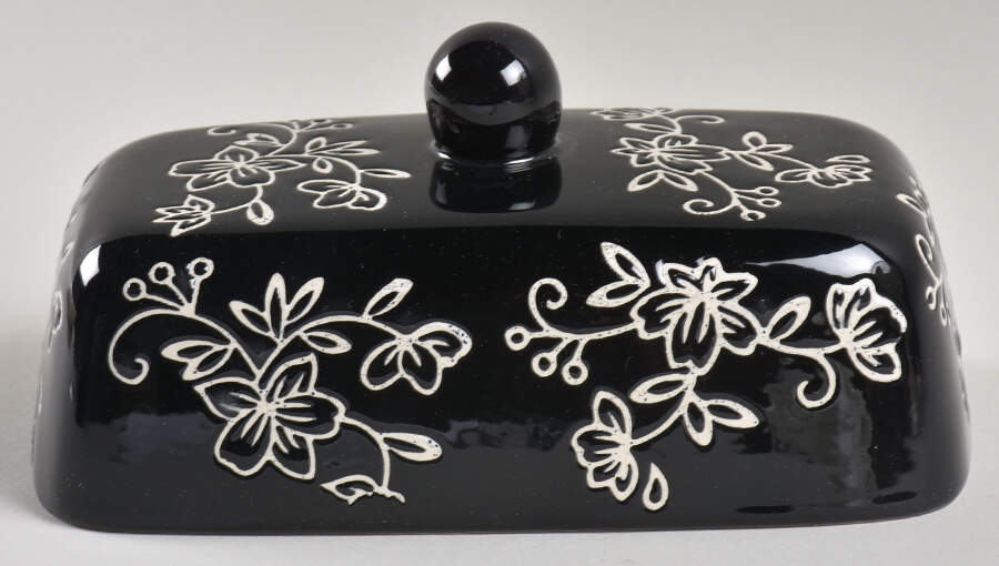 Floral Lace Black Lid for 1/2 Pound Butter by Temp-Tations-1