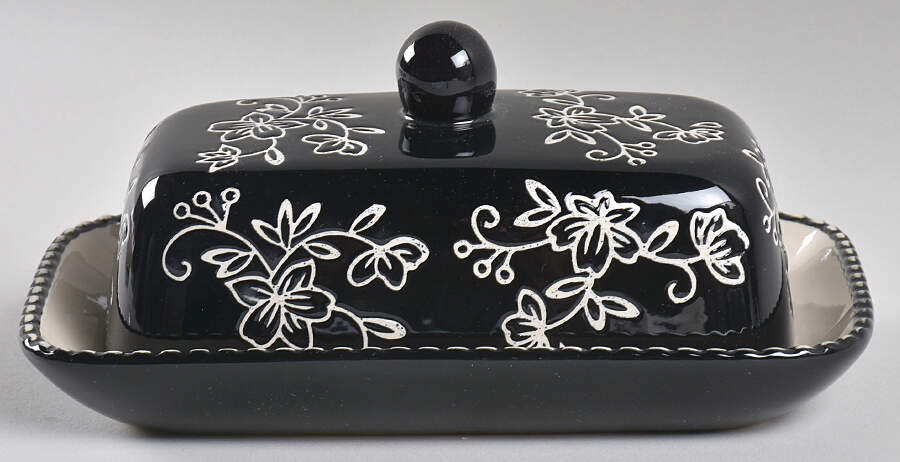 Floral Lace Black Half Pound Covered Butter by Temp-Tations-1
