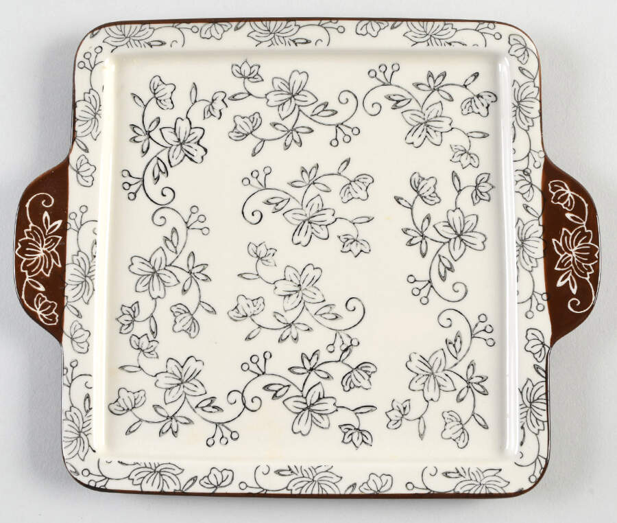 Floral Lace Black Lid-It for 7" Square Baker by Temp-Tations-1