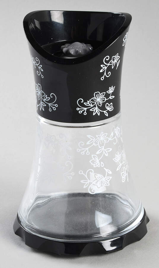 Floral Lace Black Vase Shape Spice Grinder by Temp-Tations-1