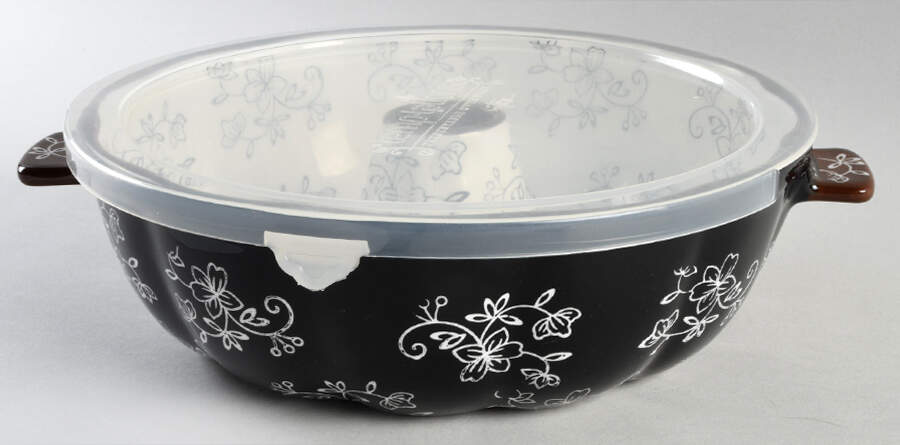 Floral Lace Black Bundt Pan & Plastic Lid (Using BUPA) by Temp-Tations-1