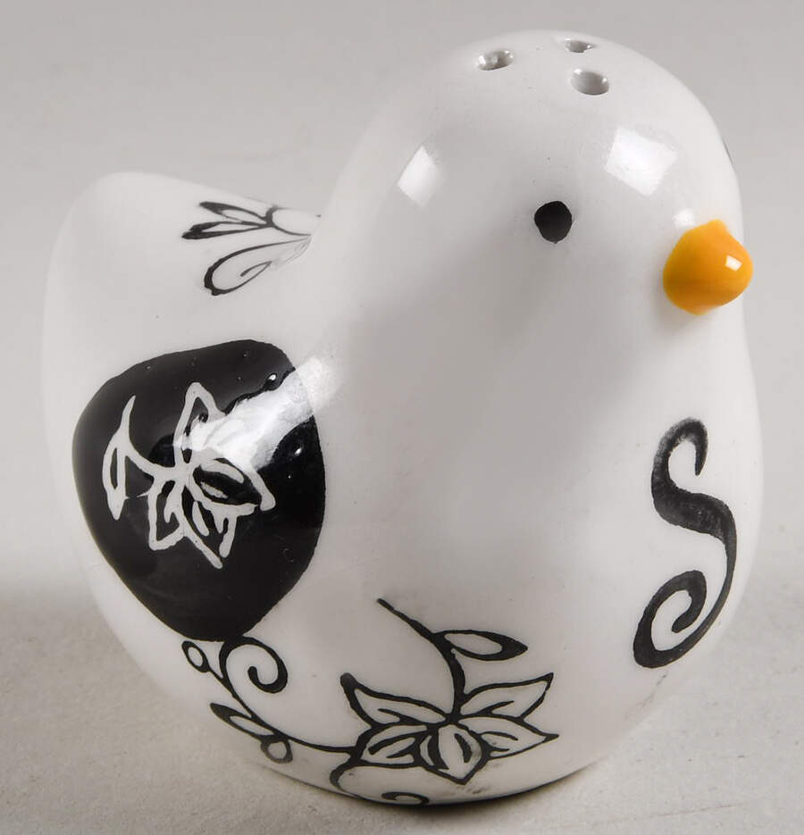 Floral Lace Black Figural Salt Shaker by Temp-Tations-1