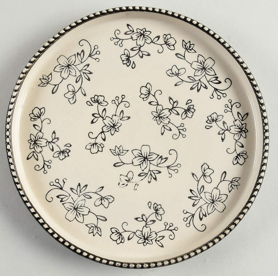 Floral Lace Black Salad Plate by Temp-Tations-1