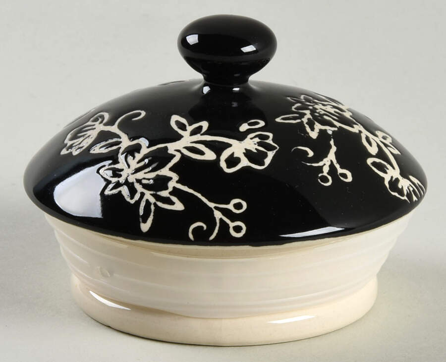Floral Lace Black Lid for Treat Jar by Temp-Tations-1