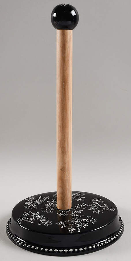 Floral Lace Black Paper Towel Holder by Temp-Tations-1