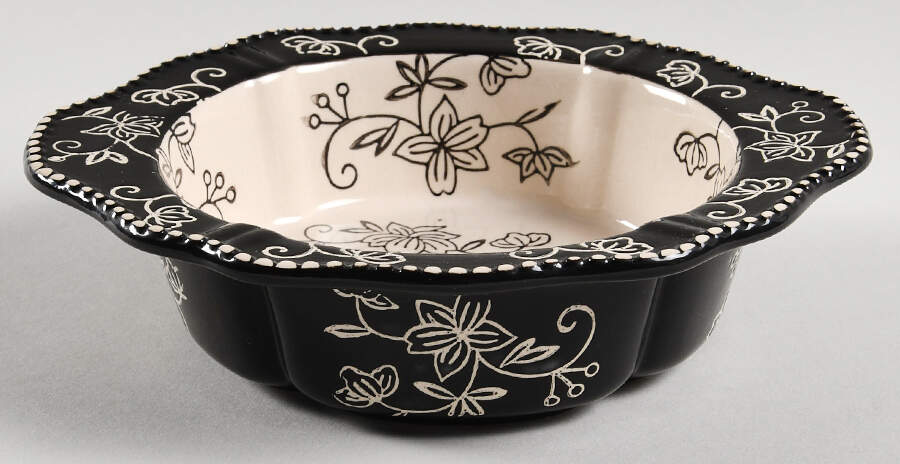 Floral Lace Black 7" Round Baker by Temp-Tations-1
