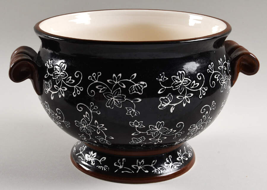 Floral Lace Black Tureen No Lid by Temp-Tations-1