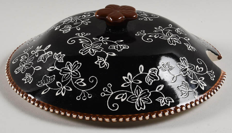 Floral Lace Black Lid for Tureen by Temp-Tations-1