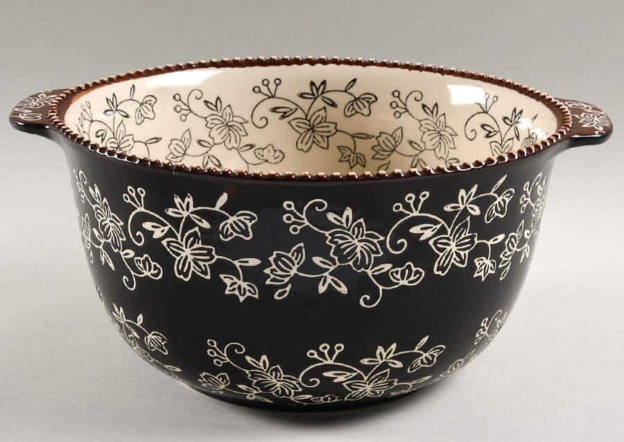 Floral Lace Black 10" Mixing Bowl by Temp-Tations-1