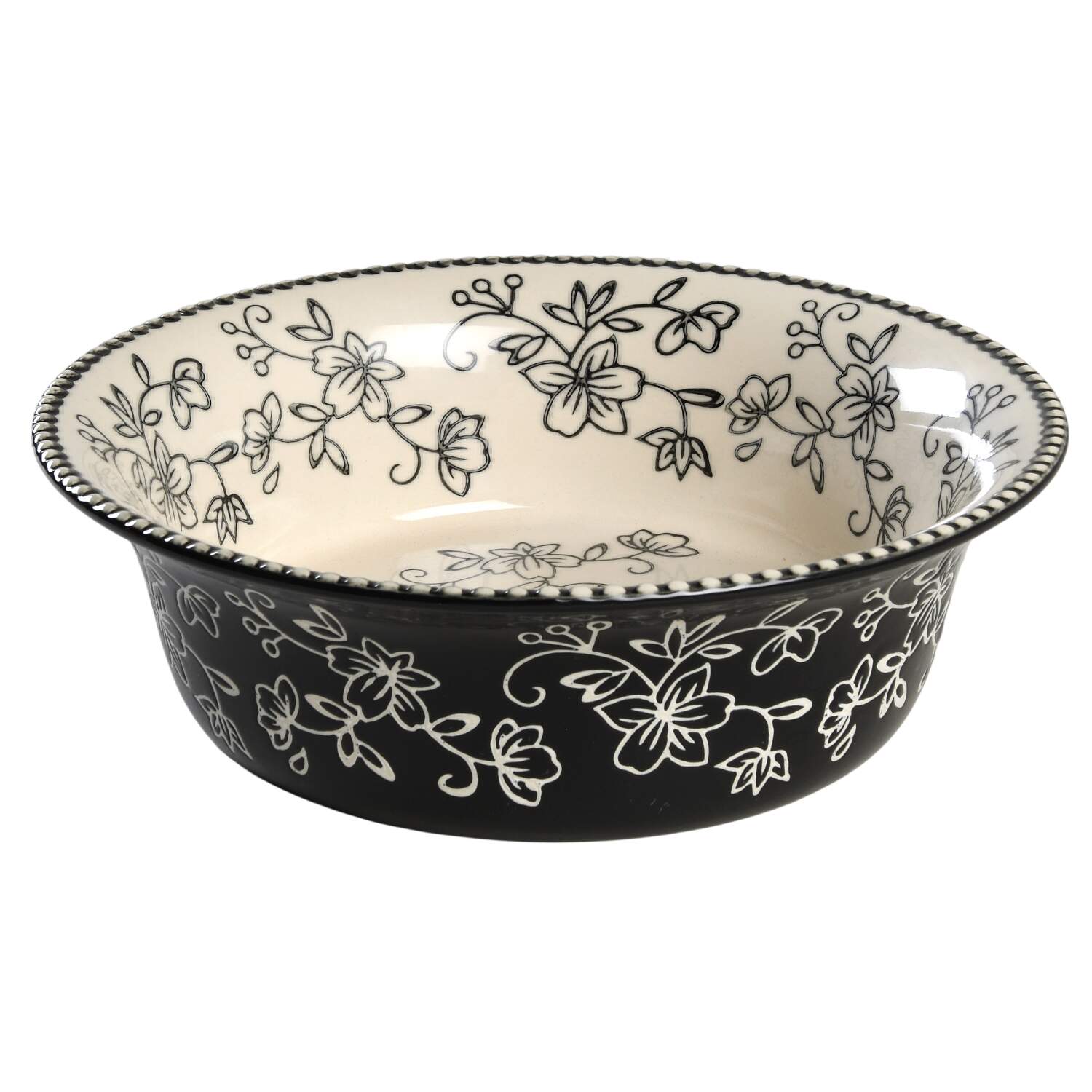 Floral Lace Black 8" Round Baker by Temp-Tations-1