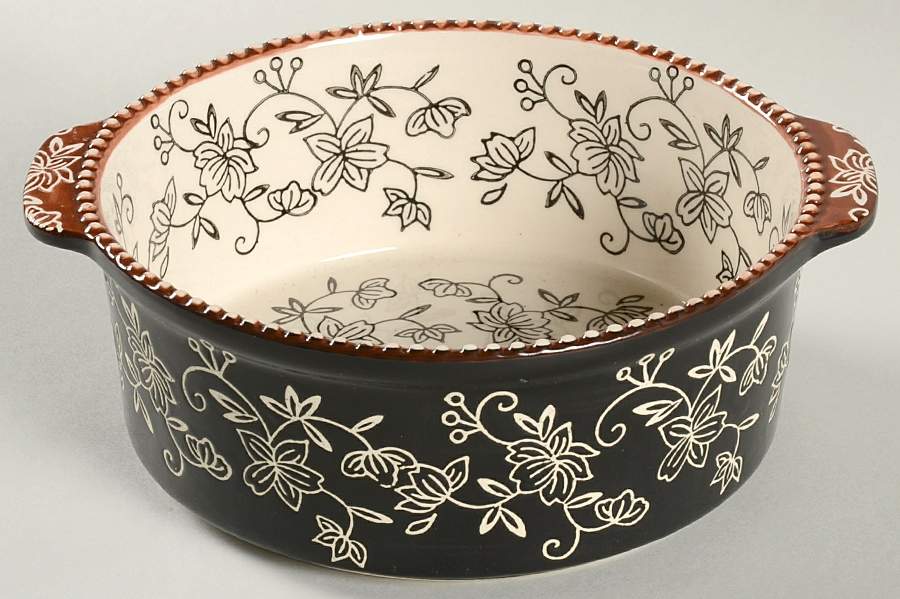 Floral Lace Black 7" Round Baker by Temp-Tations-1
