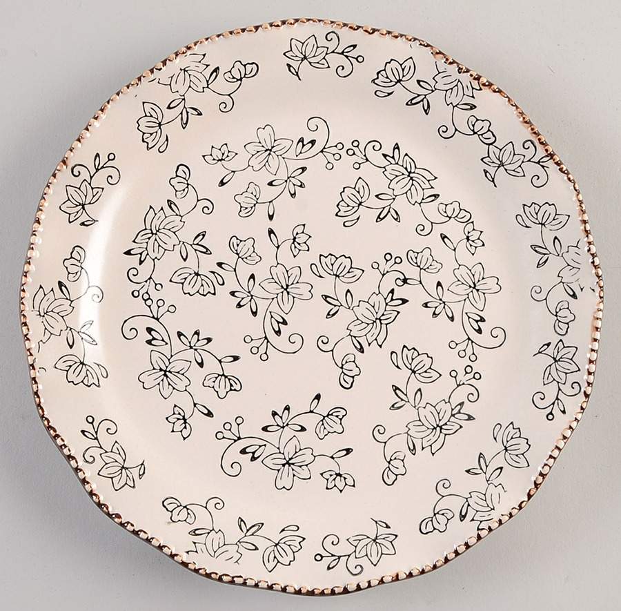 Floral Lace Black Dinner Plate by Temp-Tations-1