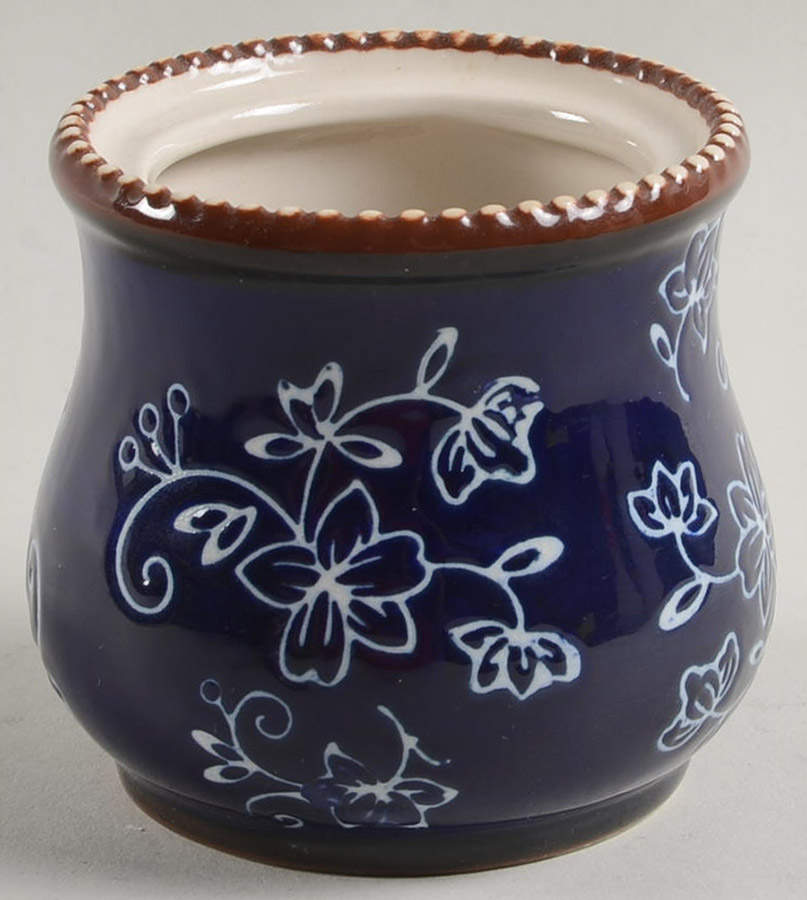 Floral Lace-Blue Sugar Bowl No Lid by Temp-Tations-1