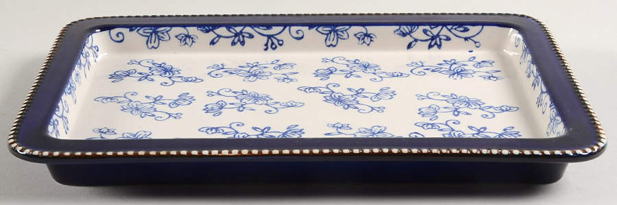 Floral Lace-Blue Lid-It for Rectangular Toaster Oven Baker by Temp-Tations-1