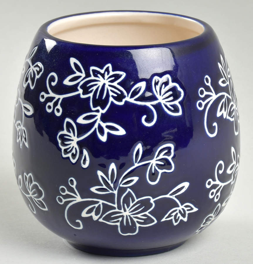 Floral Lace-Blue Get A Grip Cup by Temp-Tations-1