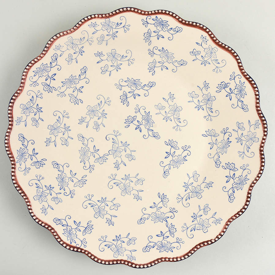 Floral Lace-Blue 15" Chop Plate (Round Platter) by Temp-Tations-1