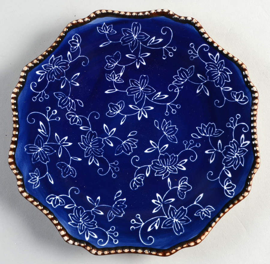 Floral Lace-Blue Salad Plate by Temp-Tations-1