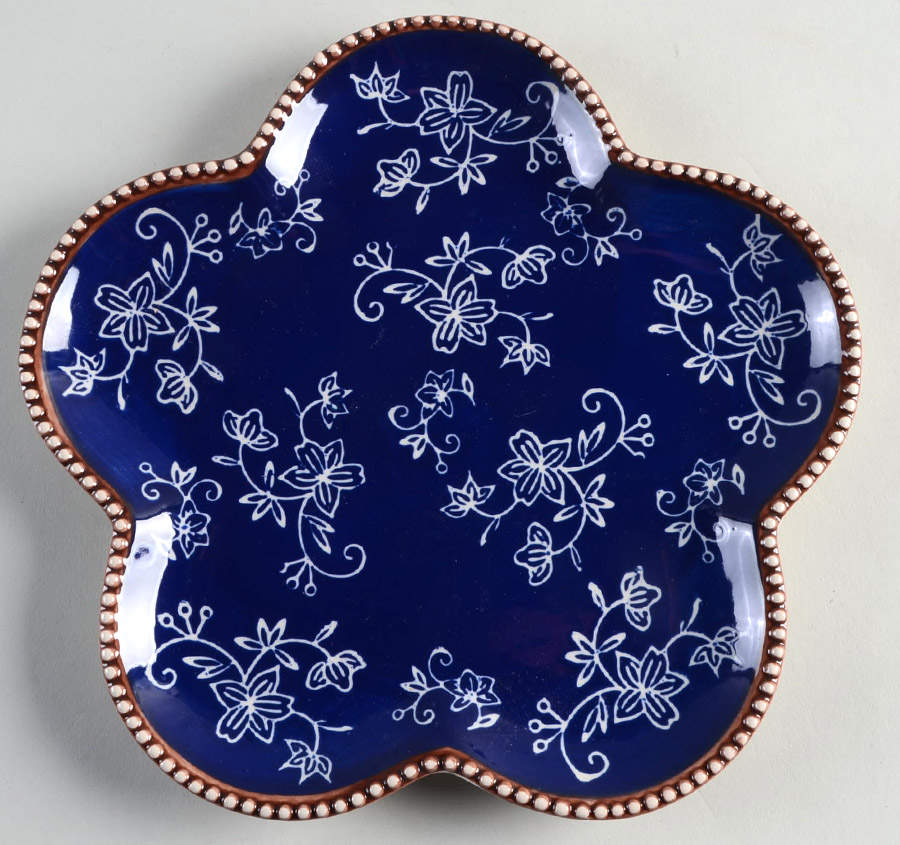 Floral Lace-Blue Tray for Soup Mug & Sandwich Set by Temp-Tations-1