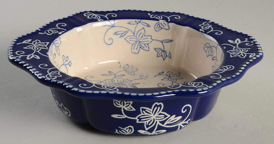 Floral Lace-Blue 7" Round Baker by Temp-Tations-1