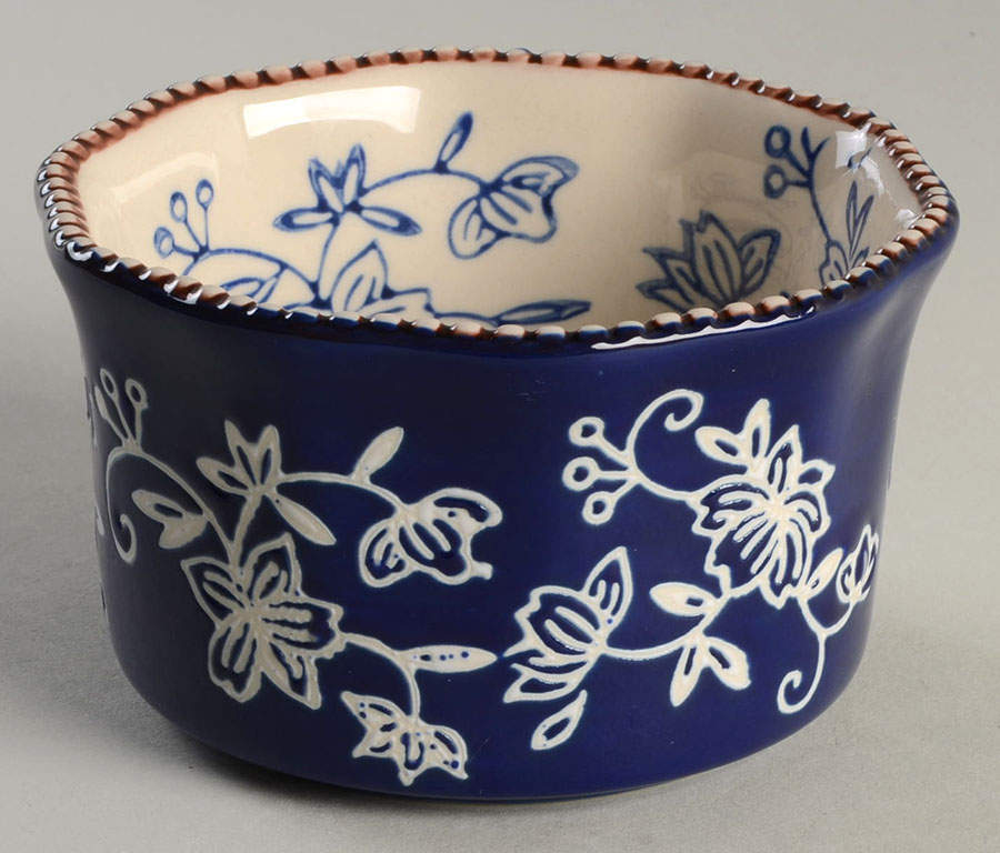 Floral Lace-Blue Ramekin by Temp-Tations-1