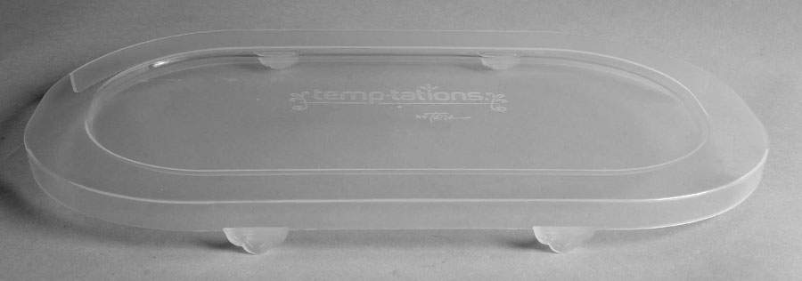 Floral Lace-Blue Plastic Lid for 13" Oval Baker by Temp-Tations-1