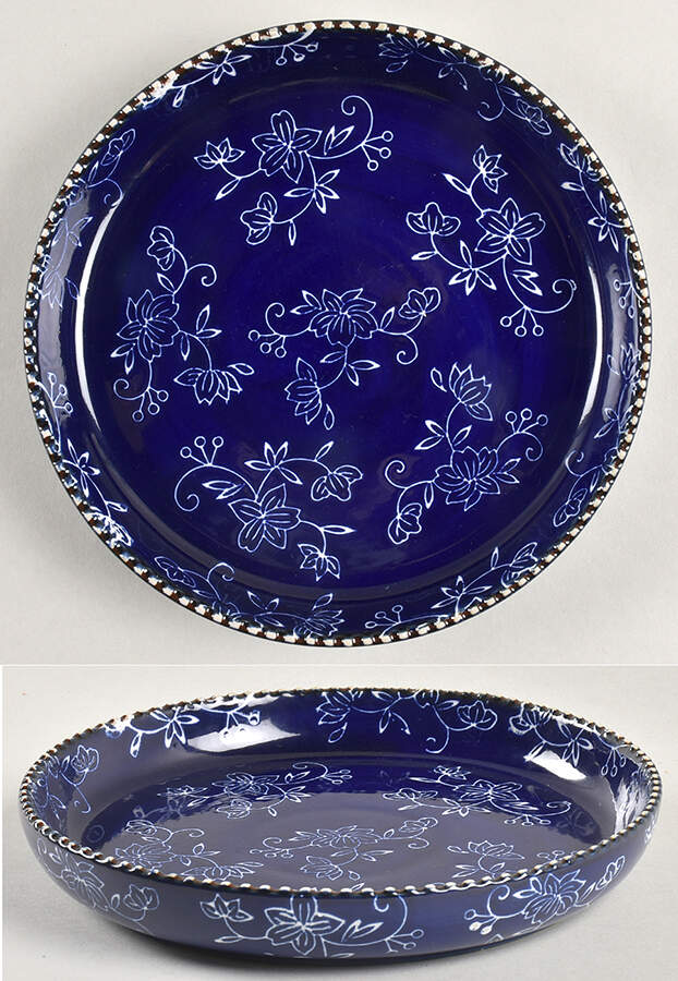 Floral Lace-Blue Deep Salad Plate by Temp-Tations-1