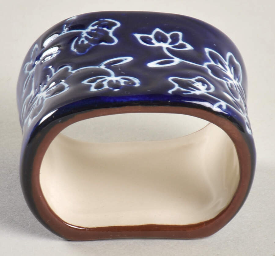 Floral Lace-Blue Napkin Ring by Temp-Tations-1