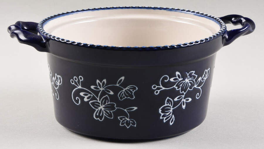 Floral Lace-Blue 1 Qt Round Casserole No Lid by Temp-Tations-1